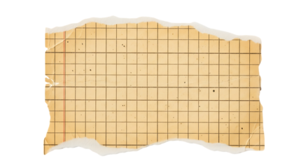 Vintage torn graph paper scrap for nostalgic designs, perfect for adding a retro touch to your projects or creating unique textures and backgrounds