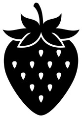 Obraz premium Stylized Strawberry Silhouette with Seeds Graphic Icon or Symbol Isolated