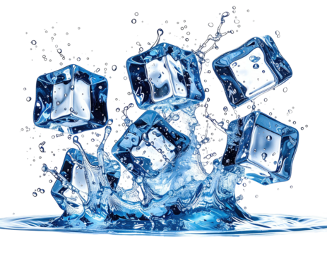 Ice cubes splashing in water (2)