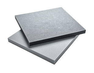 Two rectangular slabs of different colors, likely foam or composite material