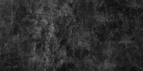 Abstract black wall texture for pattern wide panorama picture, black wall with cracks texture for background, natural paintbrush stroke textured cement or stone old.