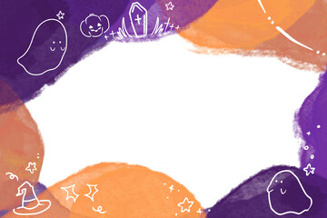 ハロウィンの水彩イラストフレーム