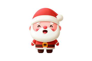 Cute Santa claus icon isolated on transparent background.