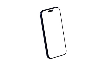 Clean design, isolated smartphone mockup with blank screen. Perfect for app presentations or technology websites.