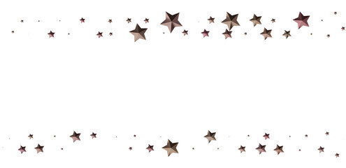 Beautiful image of rose gold stars scattered on a white background, perfect for various designs.