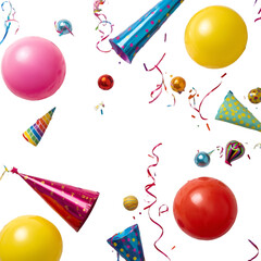 party hats and balloons
