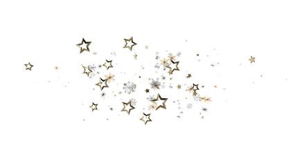Elegant gold stars and sparkling confetti. Perfect for holidays, celebrations, and festive designs.