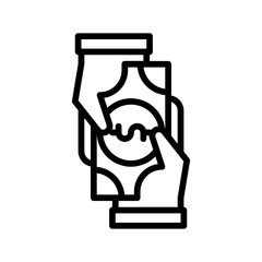 Hand Exchange Money Outline Simple Banking Financial Transaction With Transparent Background