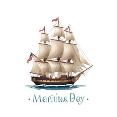 pirate ship isolated