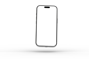 Clean, isolated smartphone mockup with blank screen. Perfect for app presentations or technology concepts.