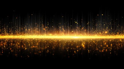 Fototapeta premium Golden Sparkling Particles with Shimmering Effects on a Dark Background for Use in Various Creative Projects and Digital Designs