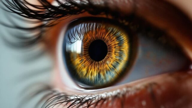 A Close-Up Look at the Intricate Details of a Human Eye.