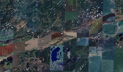 Amazon River, Brazil: High-Resolution Aerial View of Winding Waterway and Dense Rainforest