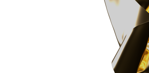 An artistic abstract image showcasing reflective gold surfaces and light play in a modern minimalist design. Ideal for backgrounds and creative