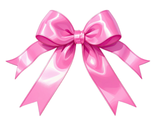 Pink ribbon bow, digitally rendered