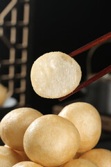 Chinese Steamed Bread Buns Mantou with Chopsticks Traditional Asian Food Ingredients