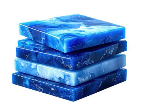 Stacked blue and white marble squares - Powered by Adobe