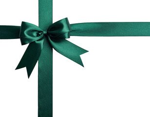 Emerald green satin ribbon bow (4)