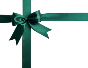 Emerald green satin ribbon bow (4)