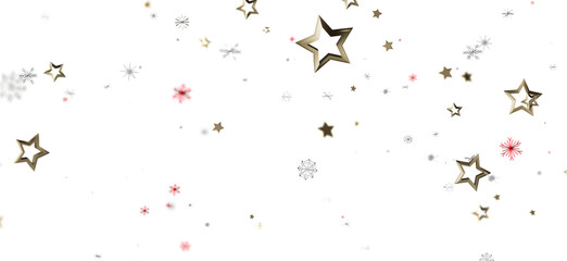 Winter holiday background with falling stars and snowflakes. Perfect for Christmas, New Year or any festive project. Ideal for greeting cards an