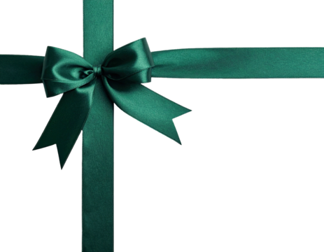 Emerald green satin ribbon bow (4)