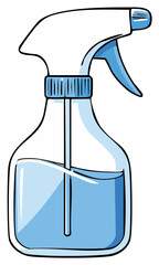 Blue Trigger Spray Bottle Filled with Liquid