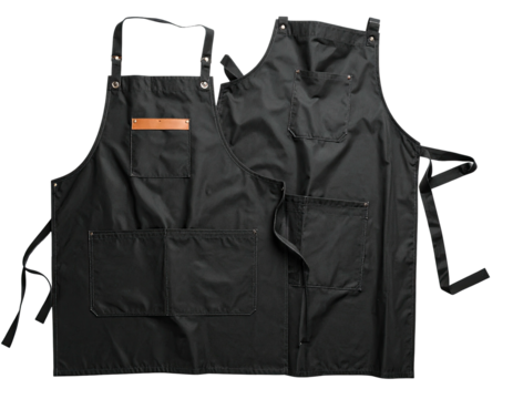 Two black aprons, front view (1)