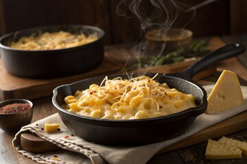 Creamy Mac and Cheese in a Cast Iron Skillet