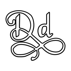 Capital and small D alphabet icons