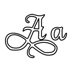 Capital and small A alphabet icons