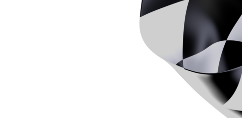 Checkered racing flag isolated on white background. Ideal for speed, finish, competition, victory, and racing themes.