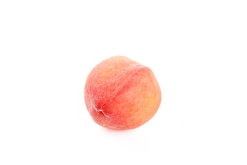 Fresh Ripe Peach Fruit Isolated on White Background