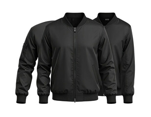 Three black bomber jackets