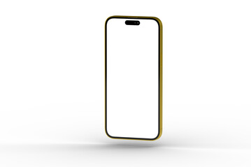 High-quality image of a modern gold smartphone with a blank screen, perfect for app presentations or website designs.