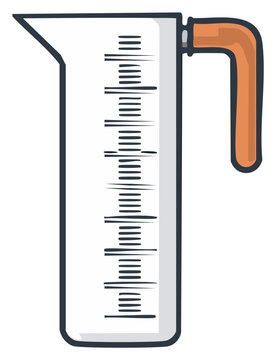 measuring beaker with orange handle clip art preview