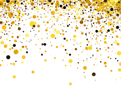 Abstract gold confetti falling on black background - Powered by Adobe