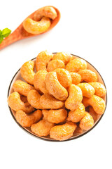 Roasted Salted Cashew Nuts in Bowl - Healthy Snack Food Ingredients