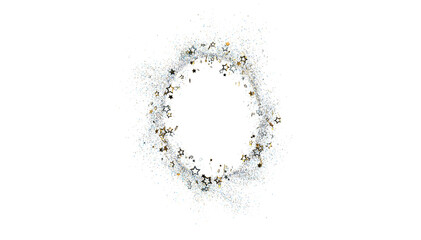 Obraz premium Beautiful silver and gold star glitter frame. Perfect for holiday cards, invitations, and celebrations.