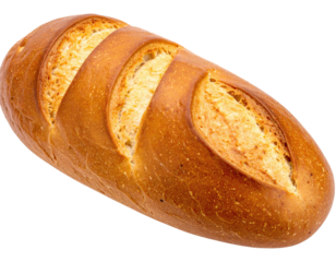 Oval loaf of bread, golden brown crust