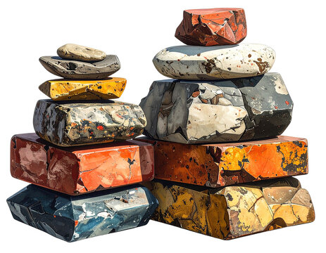 Colorful stacked rocks