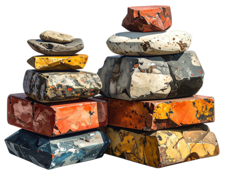Colorful stacked rocks