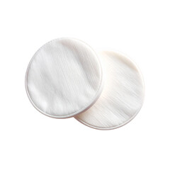 Stacked Pair of Cotton Makeup Remover Pads on Transparent Background