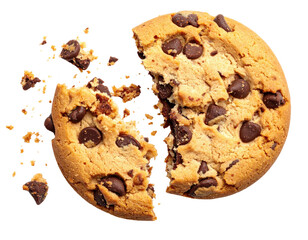 Broken chocolate chip cookie