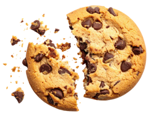Broken chocolate chip cookie
