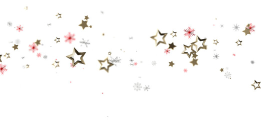Beautiful sparkling stars and snowflakes on white background. Perfect for Christmas, New Year, holidays, celebrations and design. Holiday season