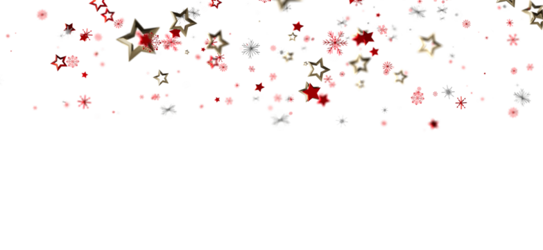Festive background with red and gold stars and snowflakes. Perfect for holidays, celebrations, and winter themes.