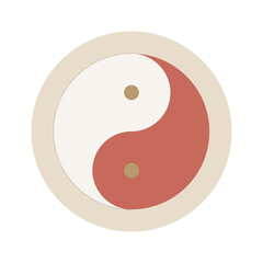 Asian winter solstice flat design. Vector icon with ying yan, Dongzhi illustration for banner design, social media post, greeting card