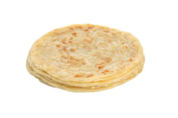 Handmade Butter Pancakes Stack Isolated on White Background