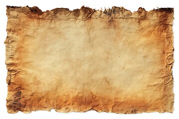 Authentic aged parchment with tattered edges perfect for vintage designs or adding an antique touch to your creative projects, offering a timeless feel