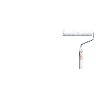 Paint roller tool, side view